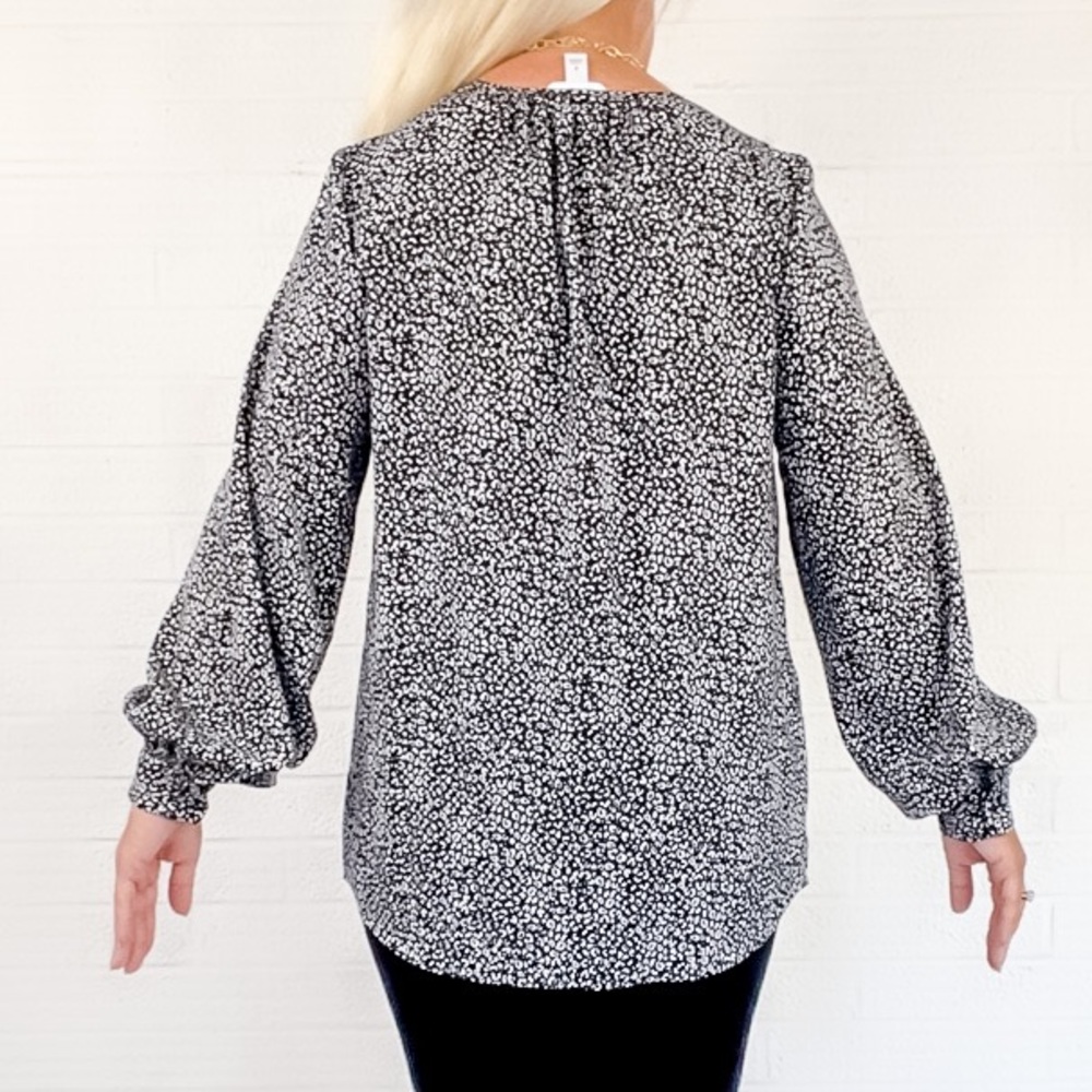 Nine West Loose Fitting Black White Blouse - S - Picture 4 of 7